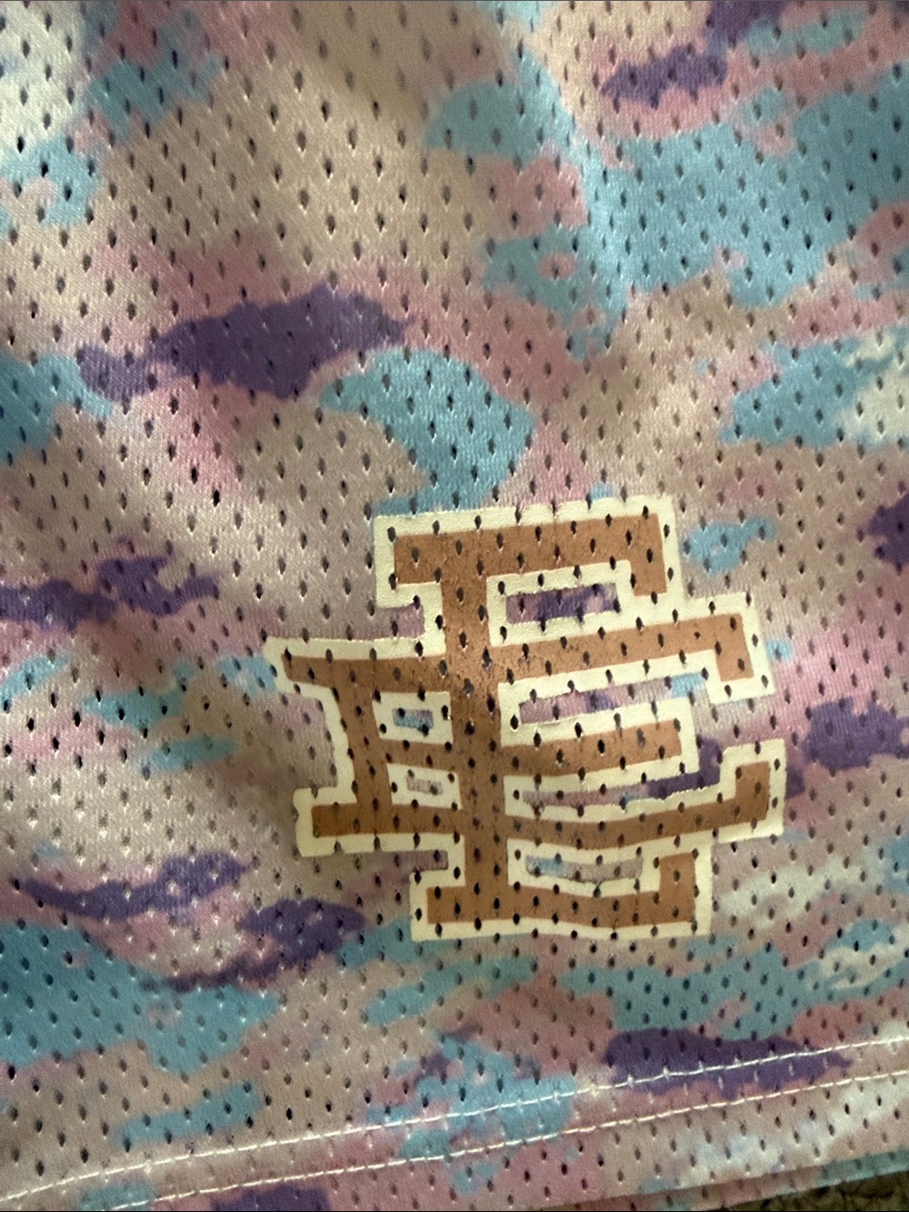Eric Emanuel Kids Pastel Camo Mesh Shorts - Pink, Blue, Purple - Picture 2 of 4